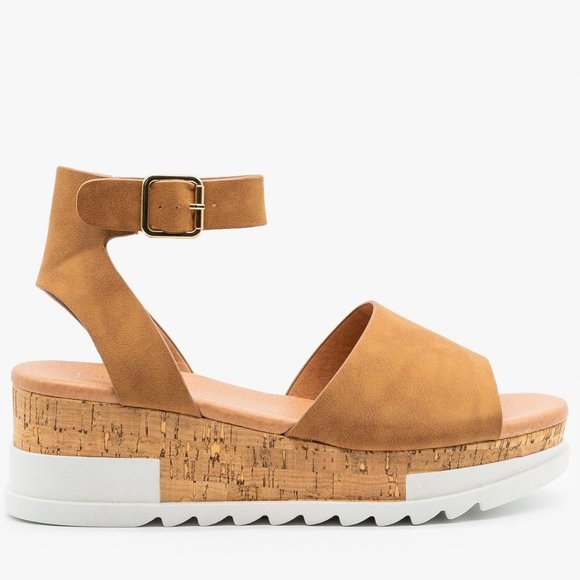 cork flatform sandals